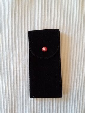 Michele Black Velvet watch Case with Red Button Accent